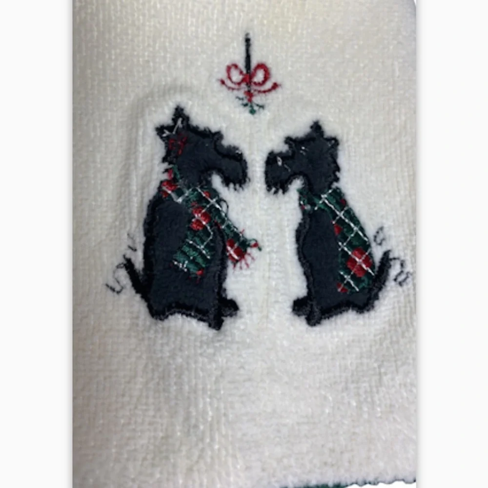 2 Embroidered Scotties Holiday Towels by Ritz